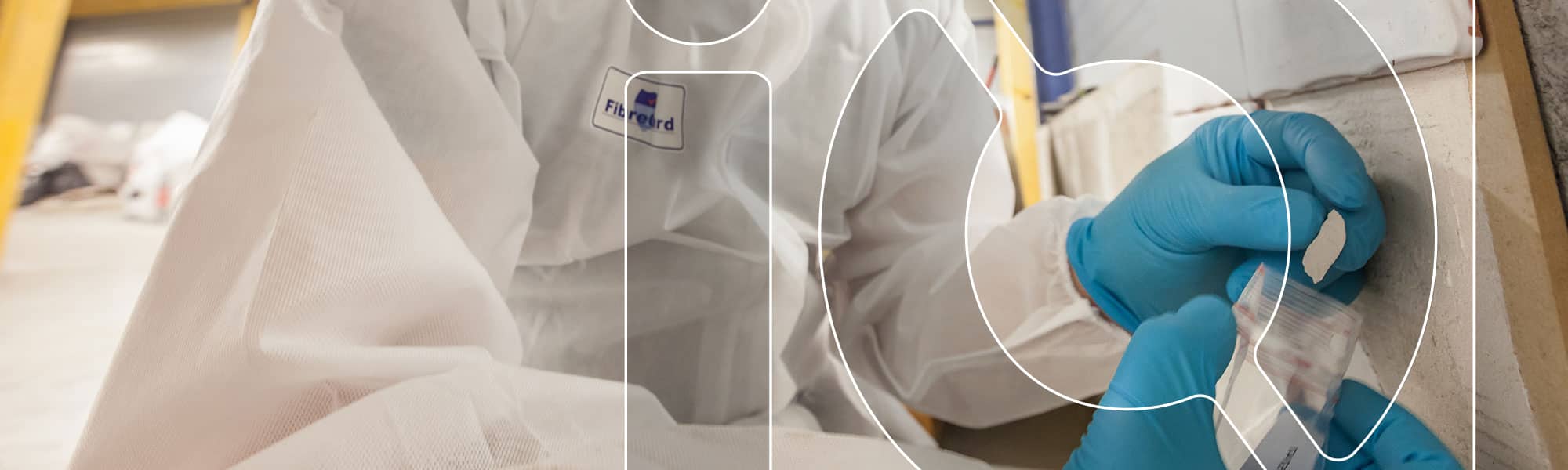 Asbestos consultant collecting sample