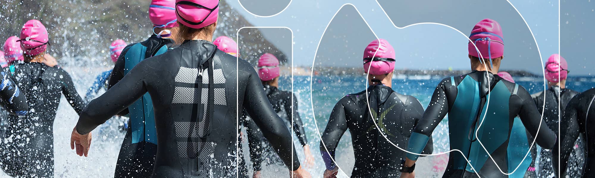 Group of swimmers at charity event