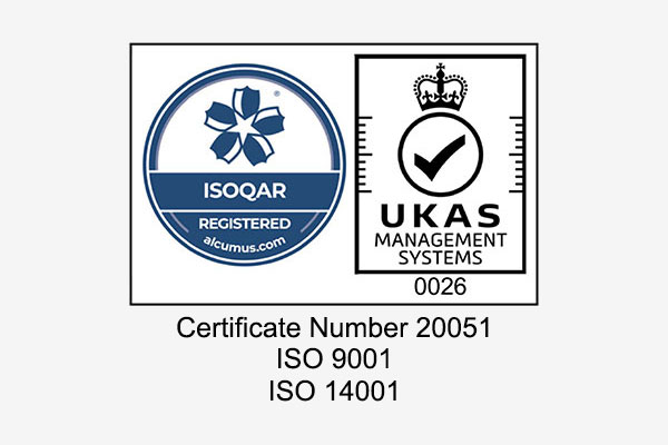 ISOQAR Certificate Number 20051, ISO 9001, ISO 14001